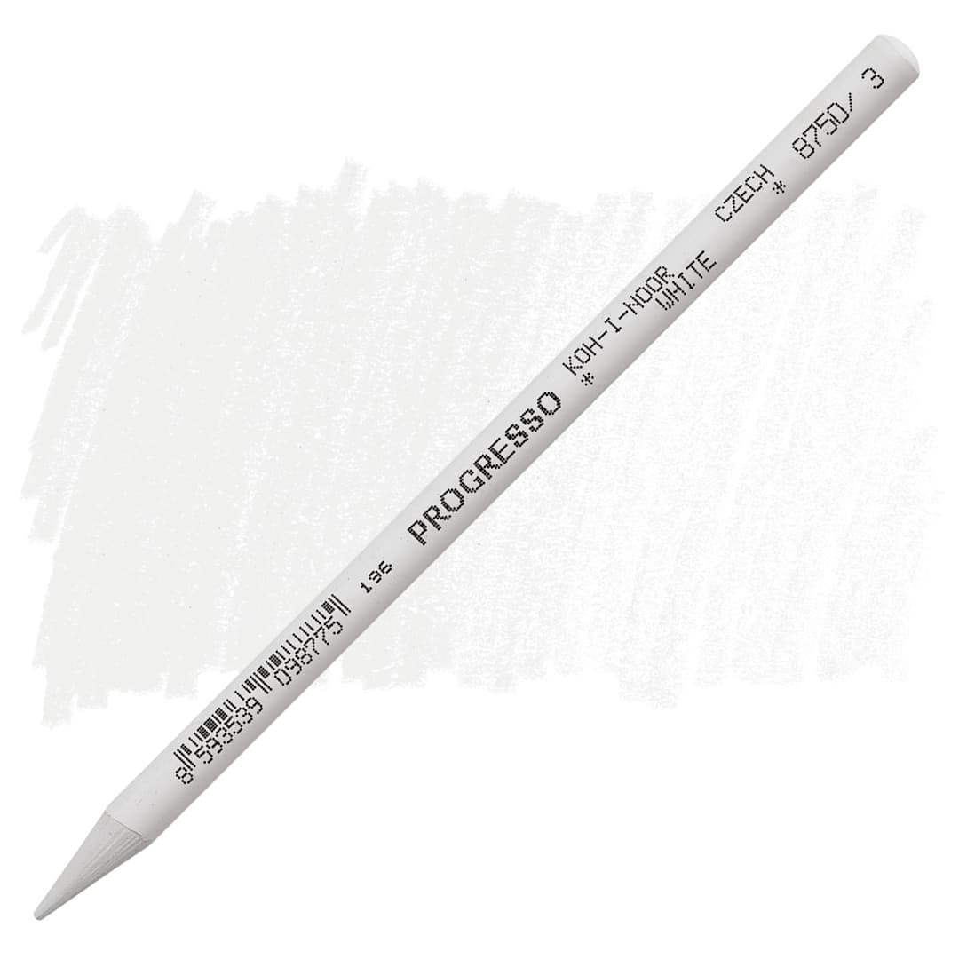 Open in modal - Koh-I-Noor Woodless Colored Pencil - White pencil and swatch