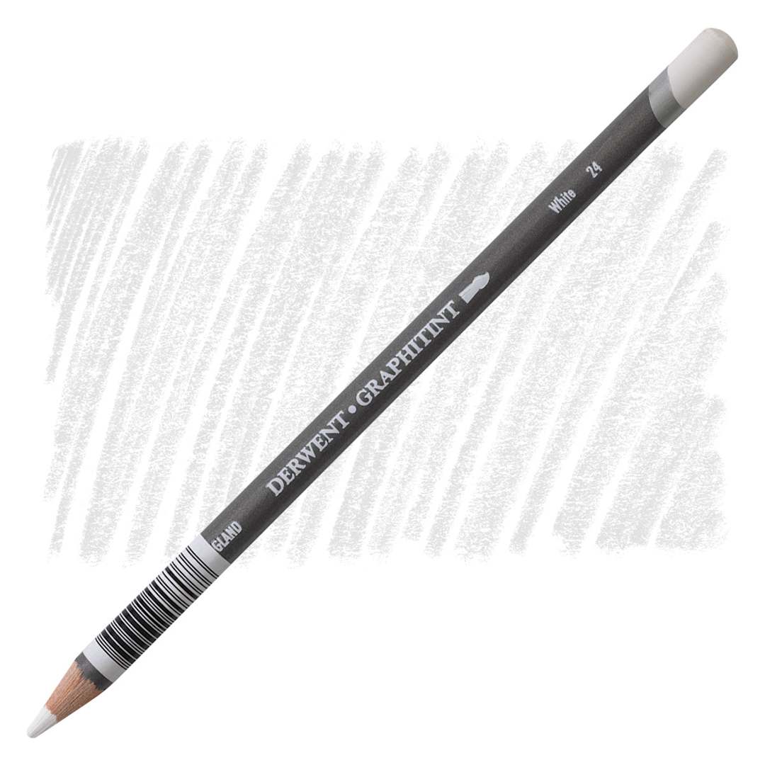Open in modal - Derwent Graphitint Pencil - White pencil and swatch