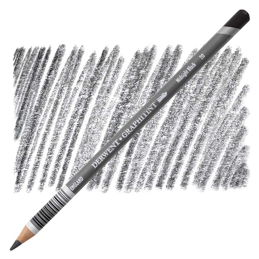Open in modal - Derwent Graphitint Pencil - Midnight Black pencil and swatch