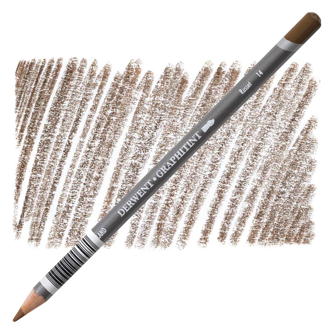 Open in modal - Derwent Graphitint Pencil - Russet pencil and swatch