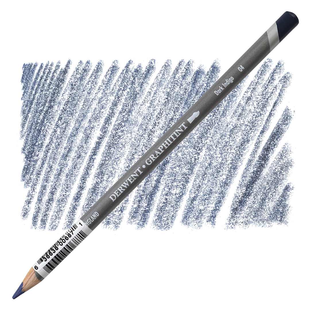 Open in modal - Derwent Graphitint Pencil - Dark Indigo pencil and swatch