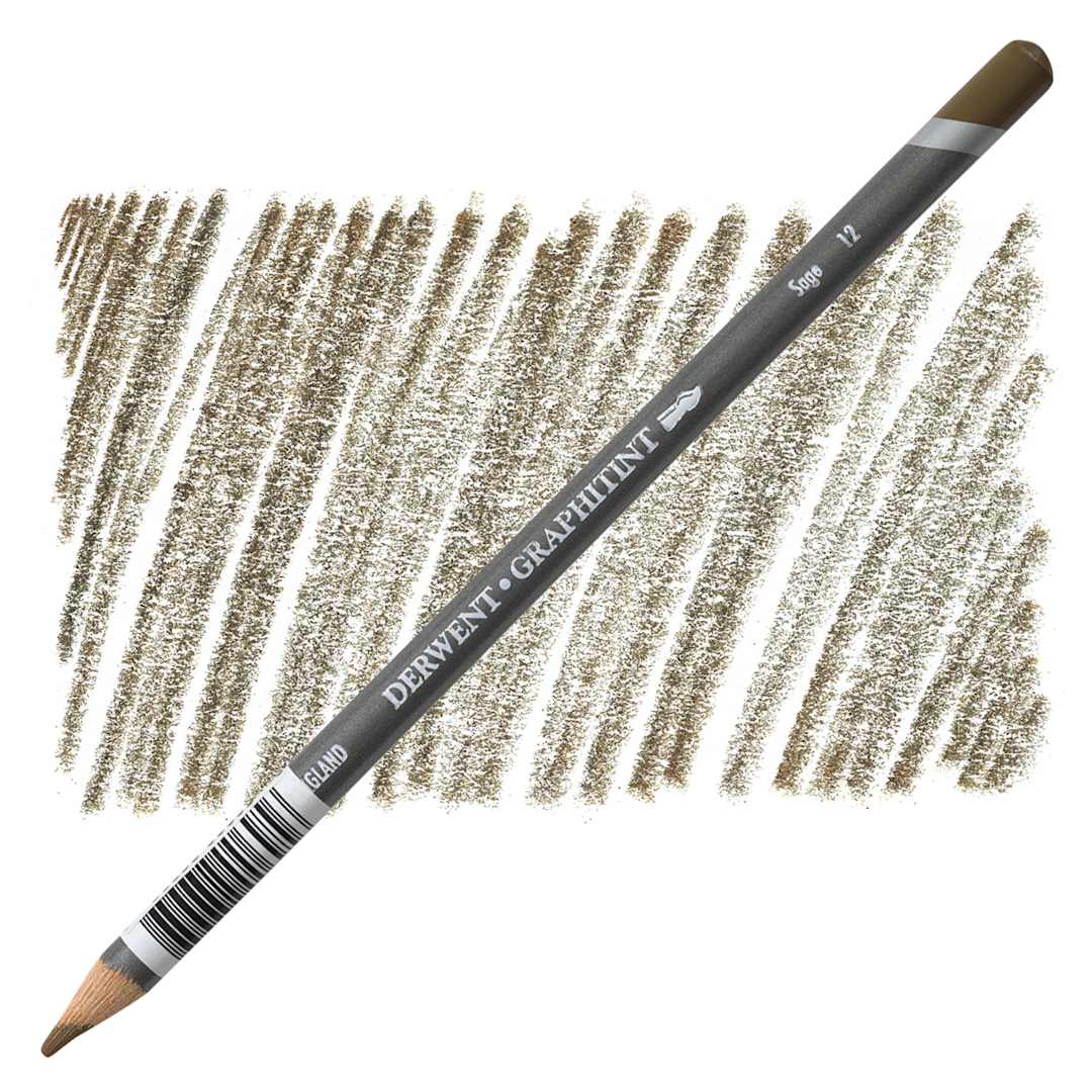 Open in modal - Derwent Graphitint Pencil - Sage pencil and swatch