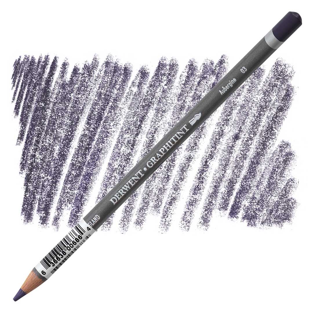 Open in modal - Derwent Graphitint Pencil - Aubergine pencil and swatch
