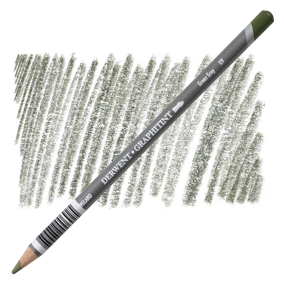 Open in modal - Derwent Graphitint Pencil - Green Gray pencil and swatch