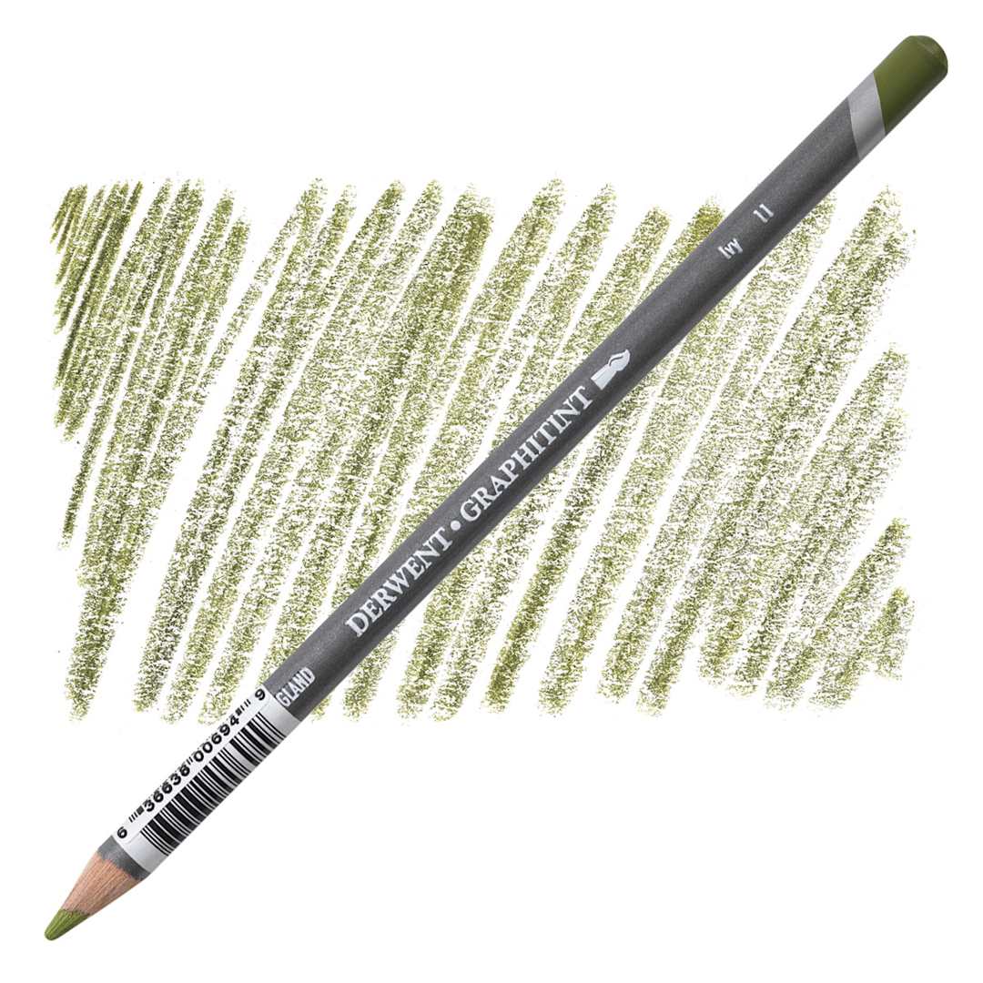 Open in modal - Derwent Graphitint Pencil - Ivy pencil and swatch
