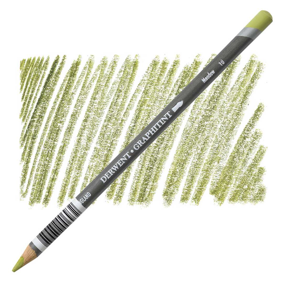 Open in modal - Derwent Graphitint Pencil - Meadow pencil and swatch