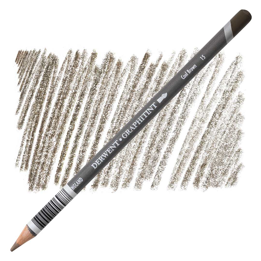 Open in modal - Derwent Graphitint Pencil - Cool Brown pencil and swatch