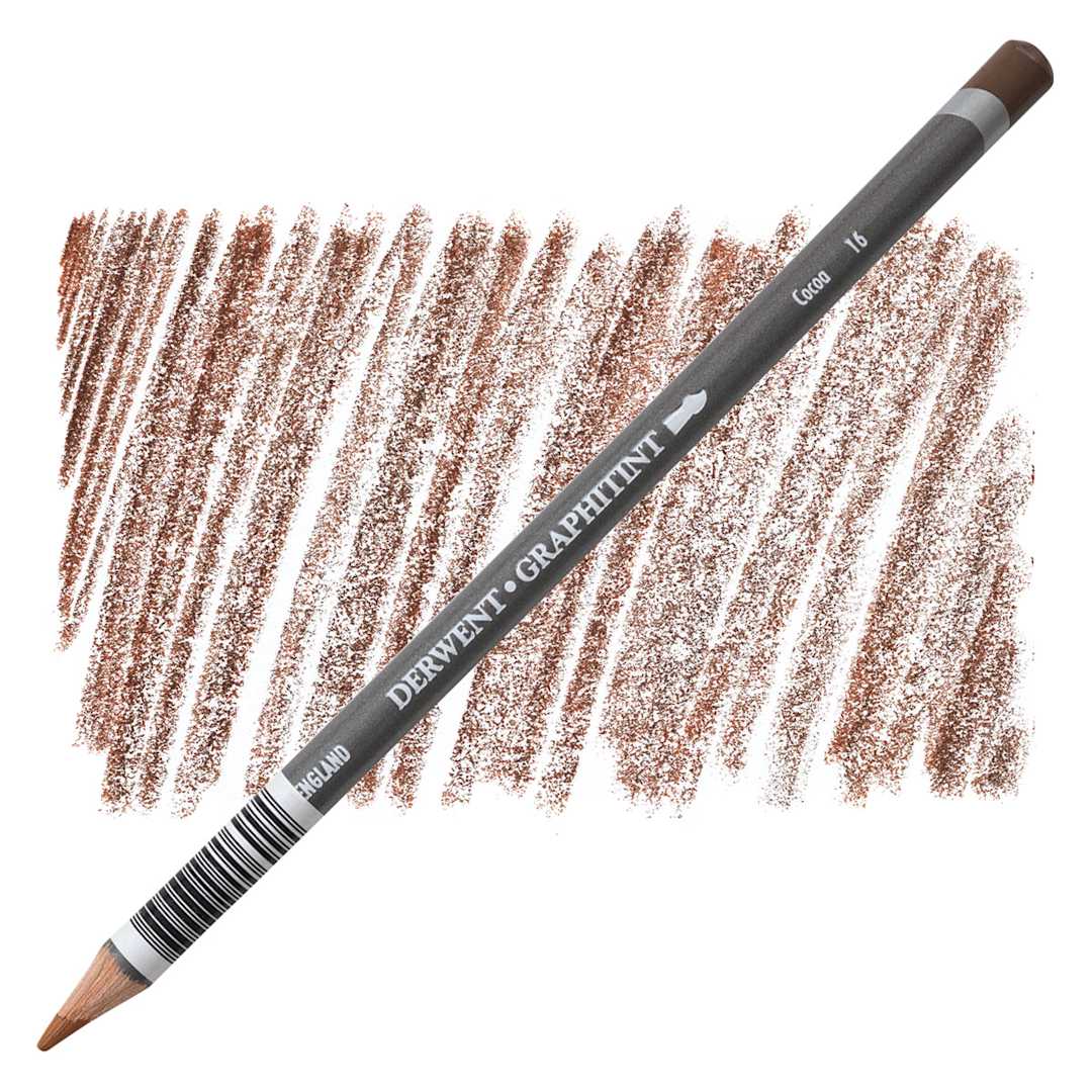 Open in modal - Derwent Graphitint Pencil - Cocoa pencil and swatch