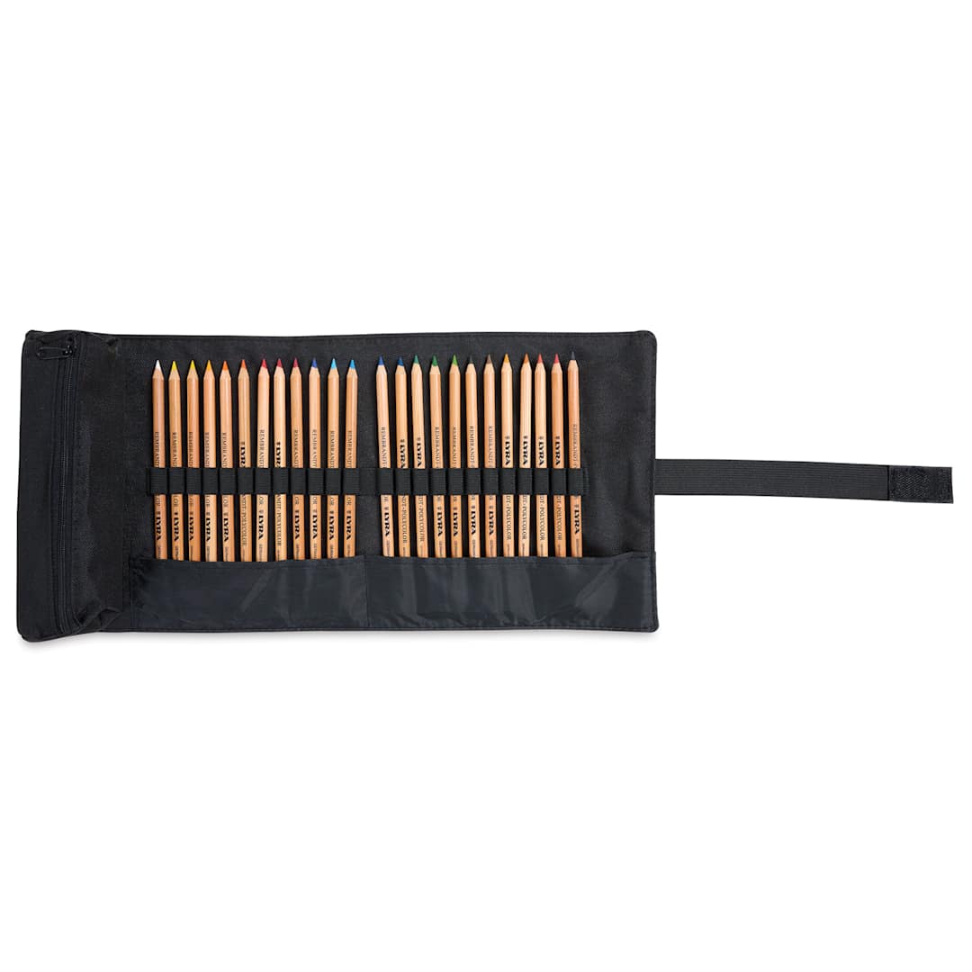 Open in modal - Lyra Rembrandt Polycolor Premium Oil-Based Colored Pencil Set - Set of 24, Roll, unrolled