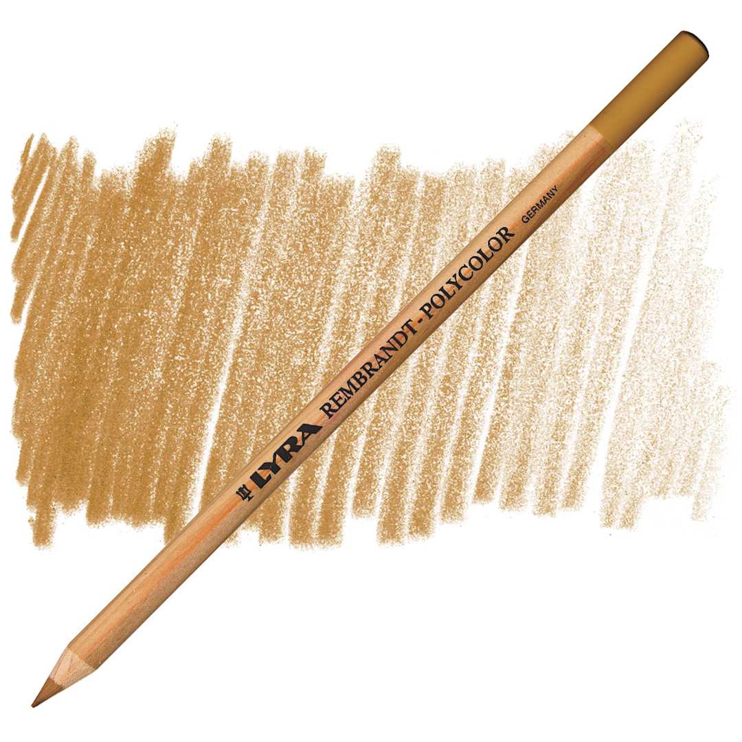 Open in modal - Lyra Rembrandt Polycolor Premium Oil-Based Colored Pencil - Brown Ochre pencil and swatch