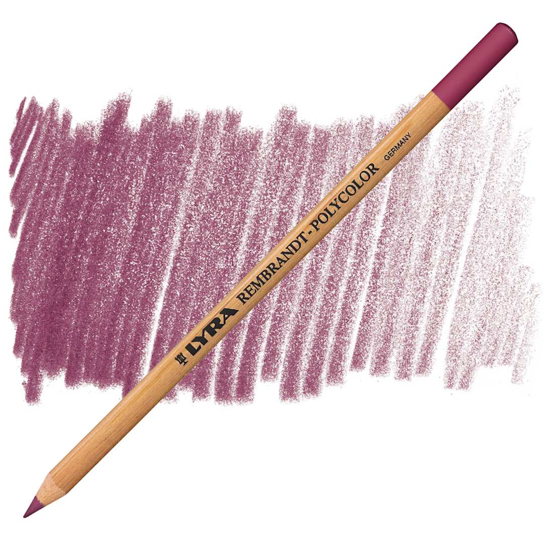 Open in modal - Lyra Rembrandt Polycolor Premium Oil-Based Colored Pencil - Burnt Carmine pencil and swatch