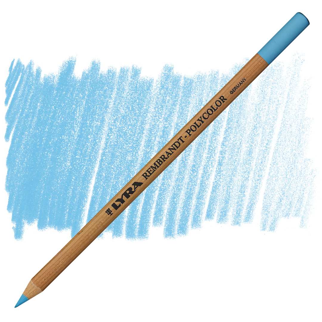 Open in modal - Lyra Rembrandt Polycolor Premium Oil-Based Colored Pencil - Light Blue pencil and swatch