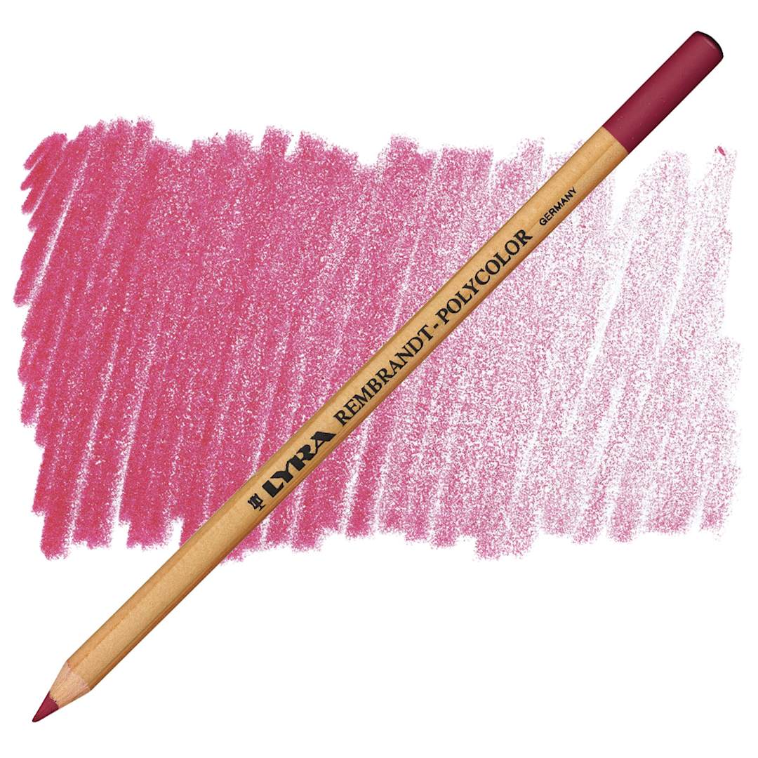 Open in modal - Lyra Rembrandt Polycolor Premium Oil-Based Colored Pencil - Light Carmine pencil and swatch