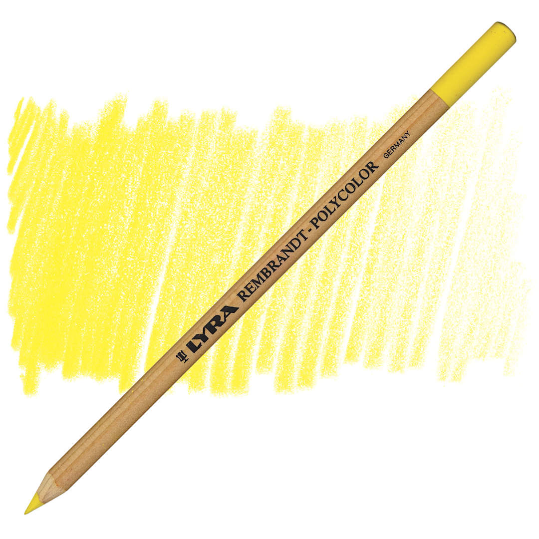 Open in modal - Lyra Rembrandt Polycolor Premium Oil-Based Colored Pencil - Chrome Yellow Light pencil and swatch