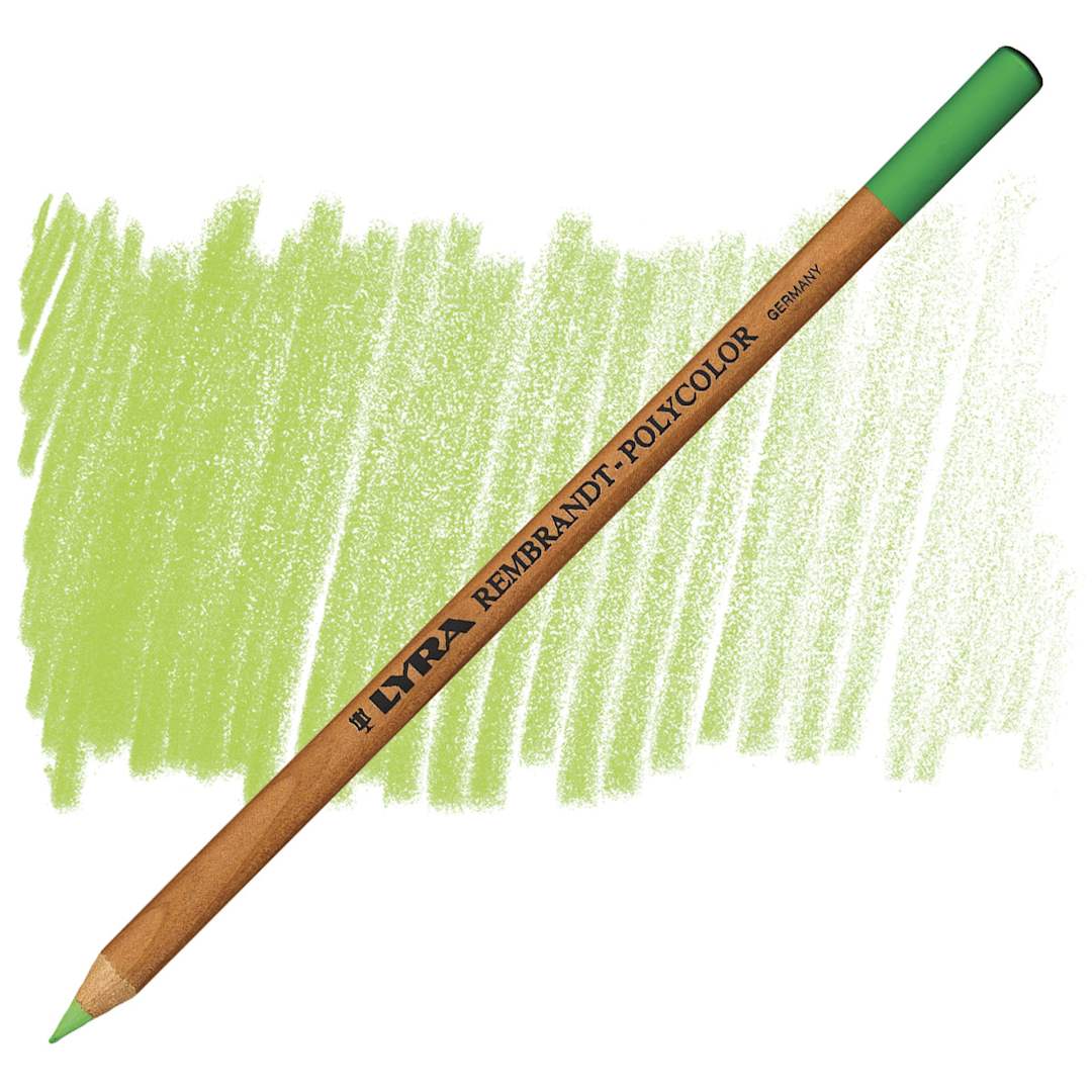 Open in modal - Lyra Rembrandt Polycolor Premium Oil-Based Colored Pencil - Light Green pencil and swatch