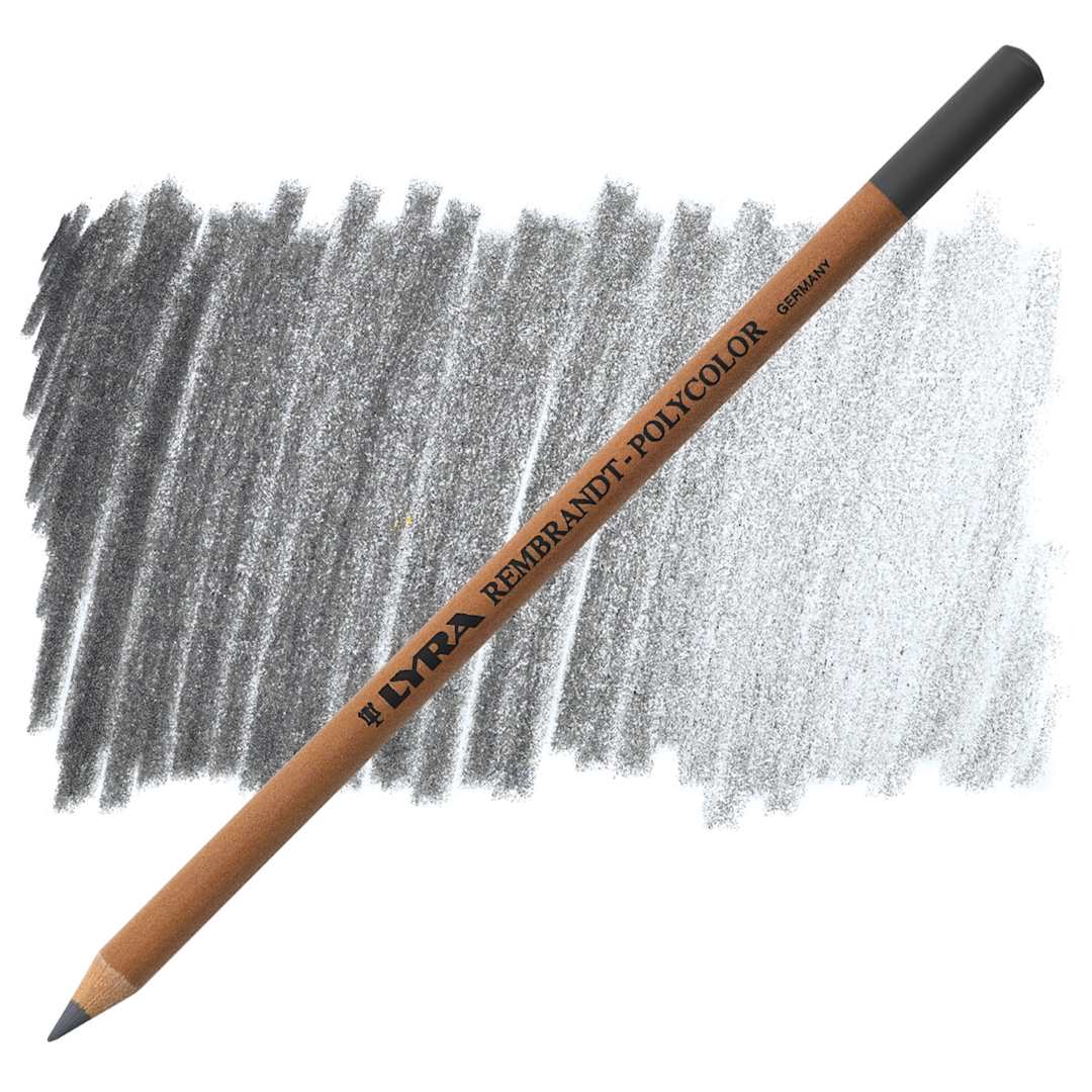 Open in modal - Lyra Rembrandt Polycolor Premium Oil-Based Colored Pencil - Cold Grey Medium pencil and swatch