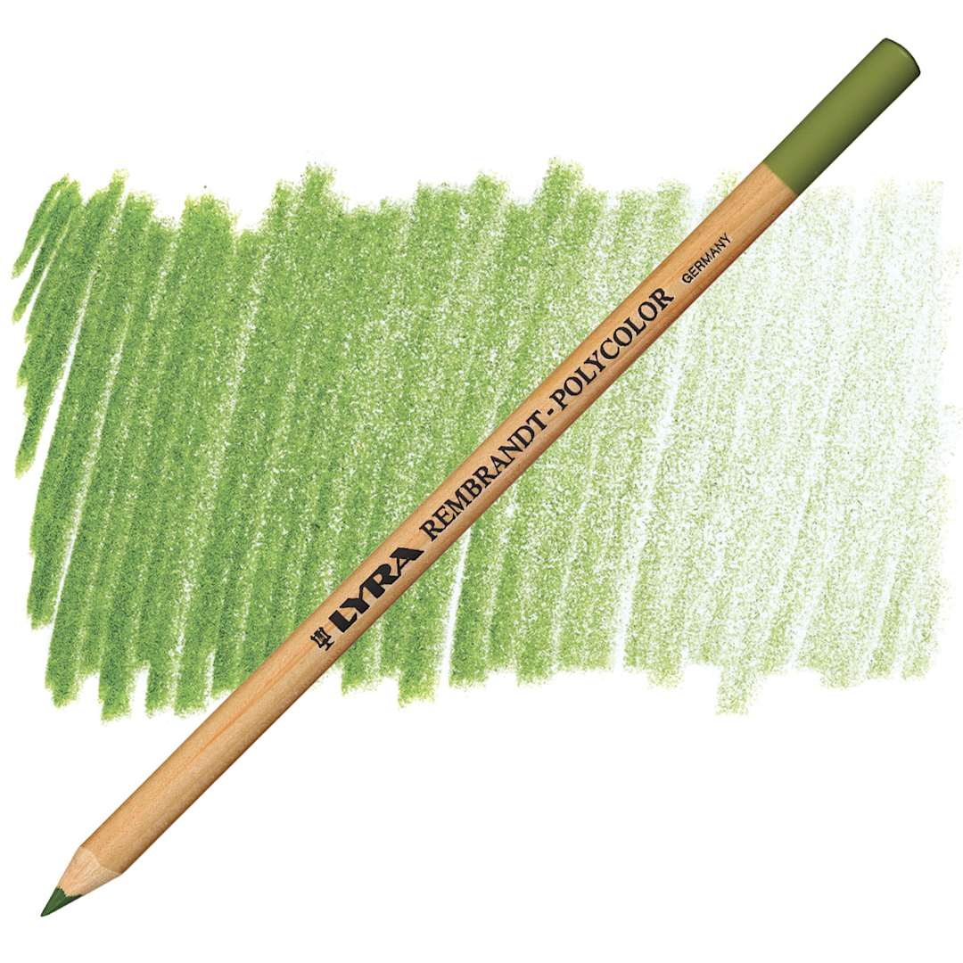 Open in modal - Lyra Rembrandt Polycolor Premium Oil-Based Colored Pencil - Chrome Green pencil and swatch