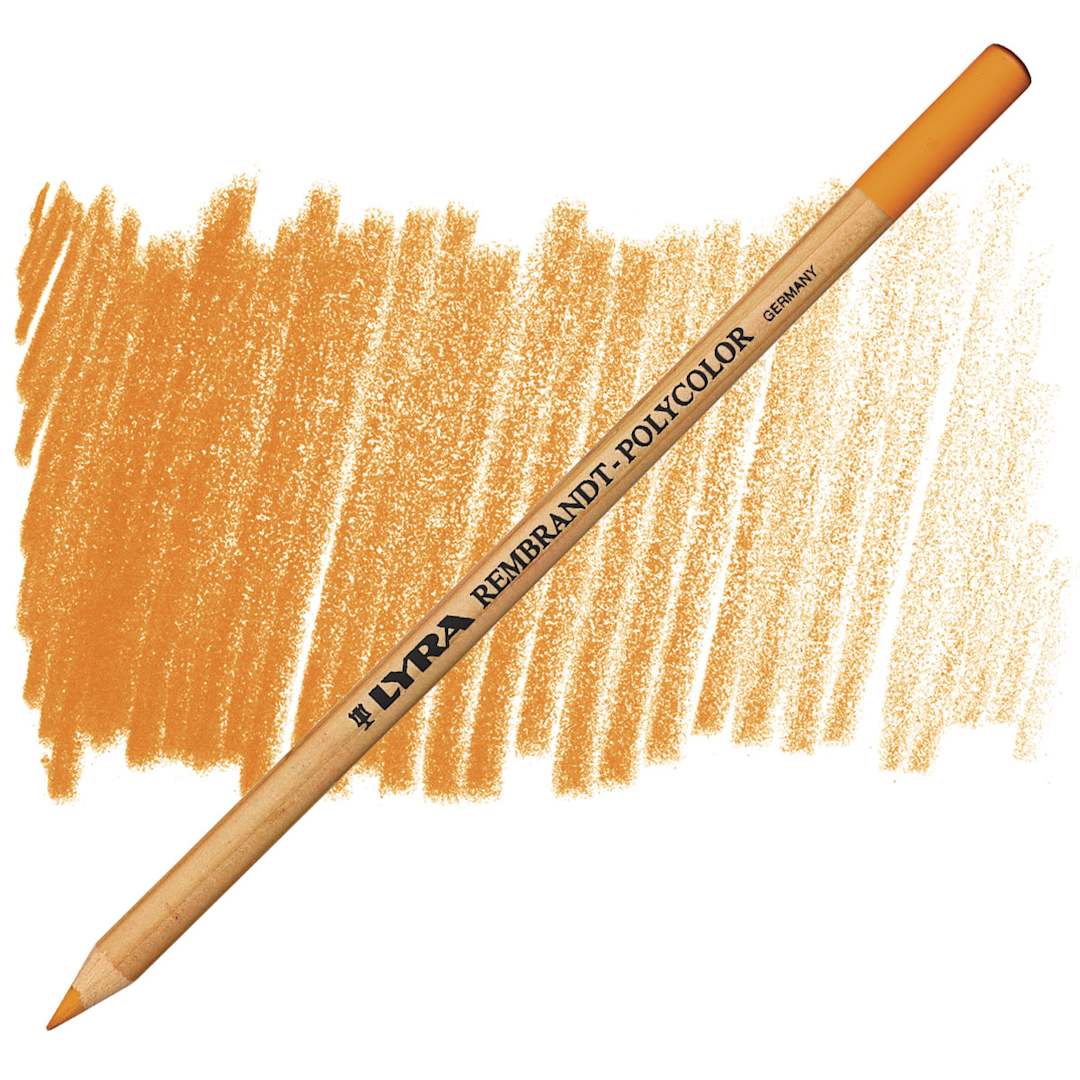 Open in modal - Lyra Rembrandt Polycolor Premium Oil-Based Colored Pencil - Chrome Yellow Deep, pencil and swatch