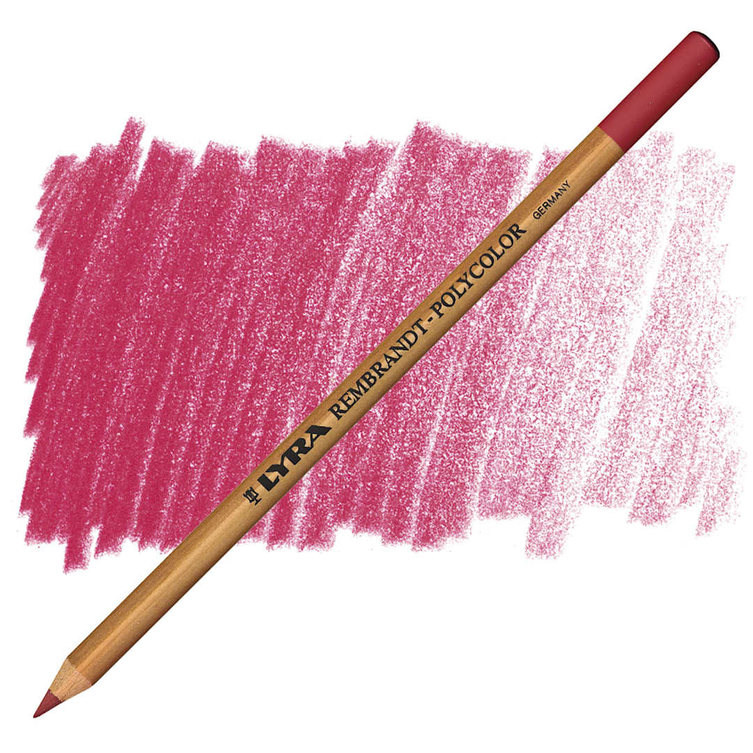 Open in modal - Lyra Rembrandt Polycolor Premium Oil-Based Colored Pencil - Rose Carmine pencil and swatch