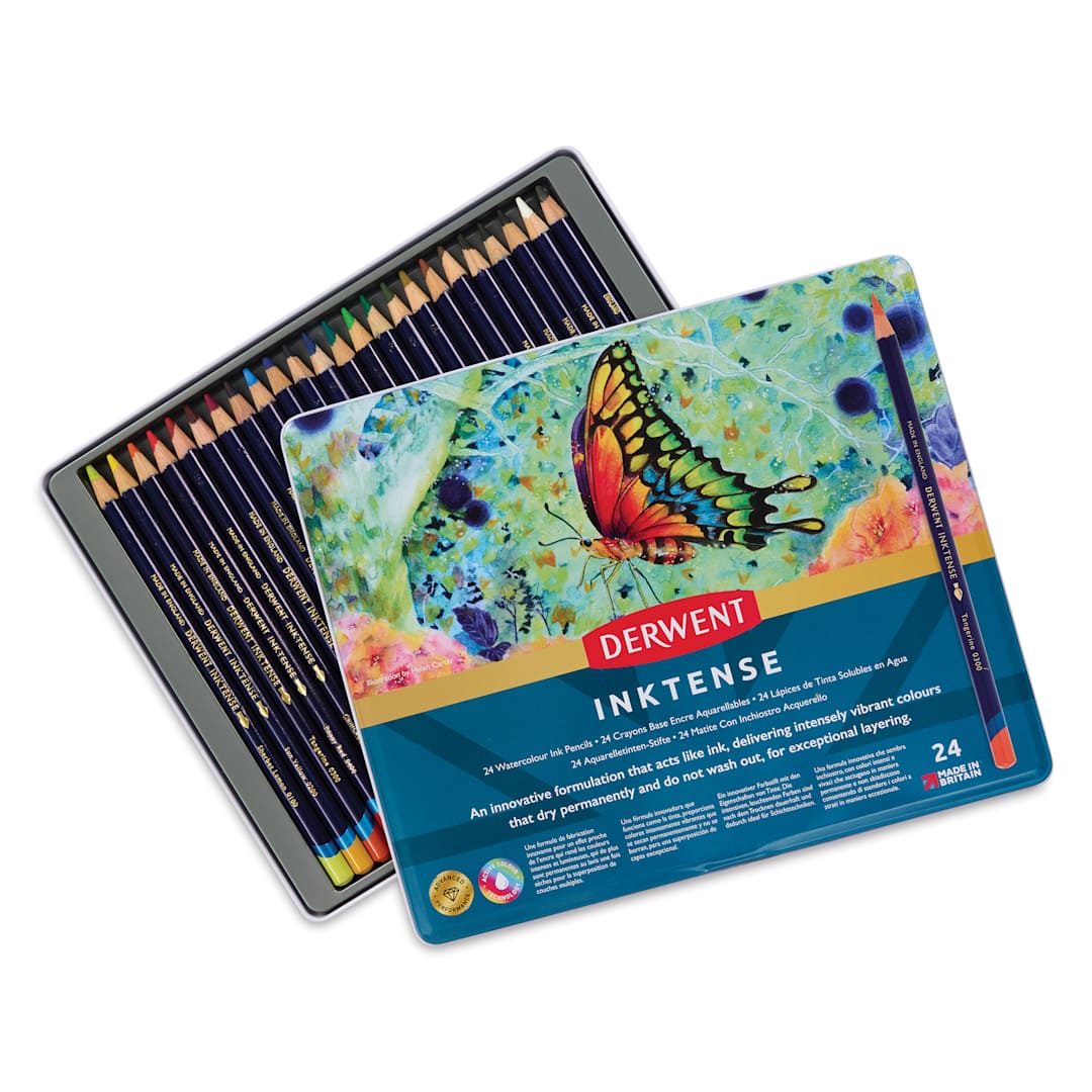 Open in modal - Derwent Inktense Pencils - Tin Box, Set of 24