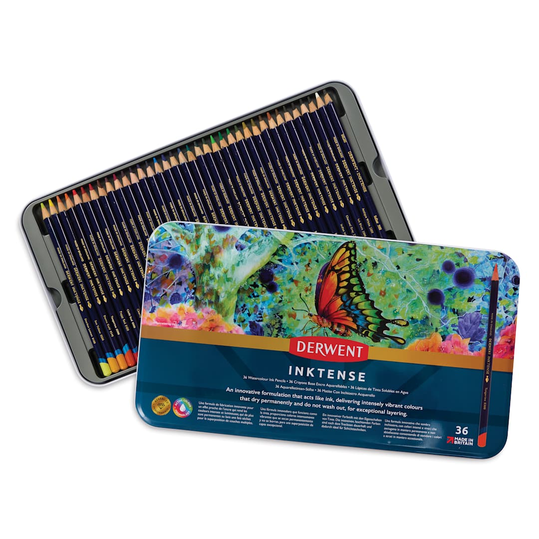 Open in modal - Derwent Inktense Pencil Set - Assorted Colors, Tin Box, Set of 36