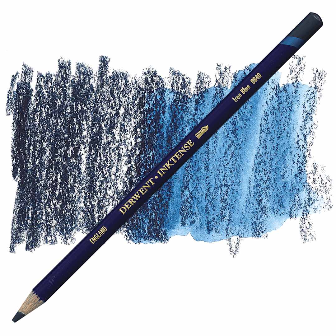 Open in modal - Derwent Inktense Pencil - Iron Blue pencil and swatch
