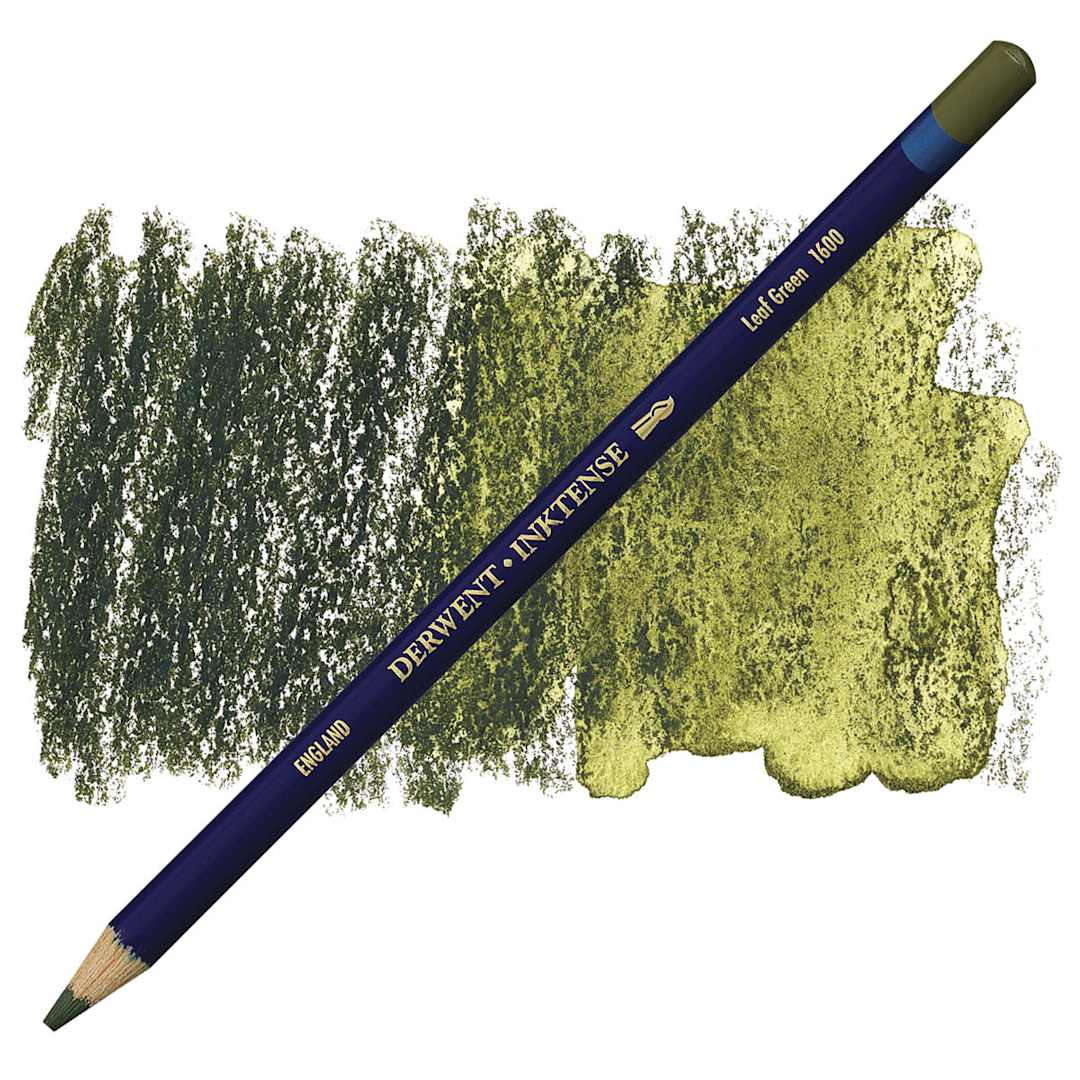 Open in modal - Derwent Inktense Pencil - Leaf Green pencil and swatch