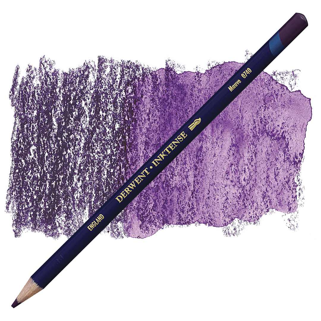Open in modal - Derwent Inktense Pencil - Mauve pencil and swatch