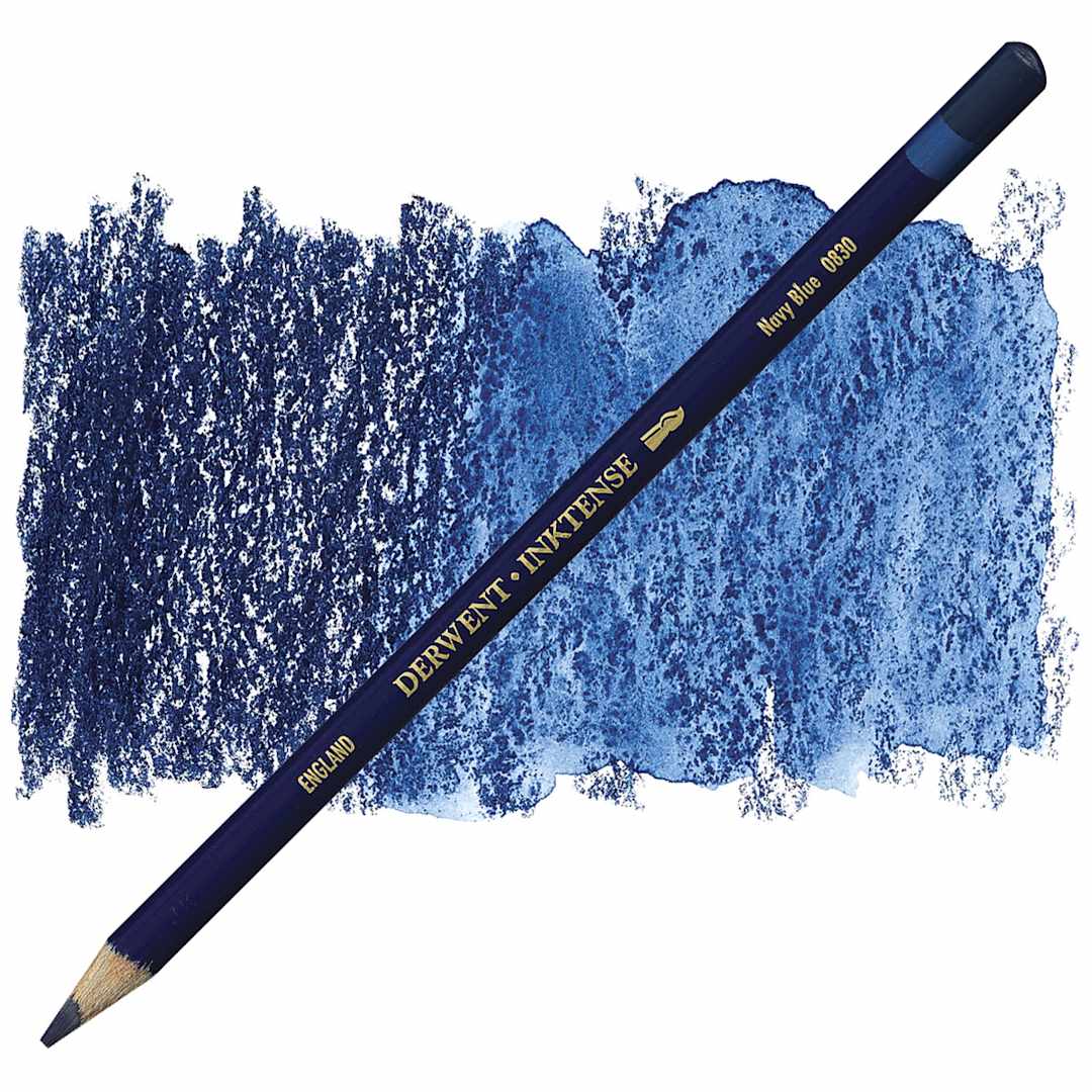 Open in modal - Derwent Inktense Pencil - Navy Blue pencil and swatch