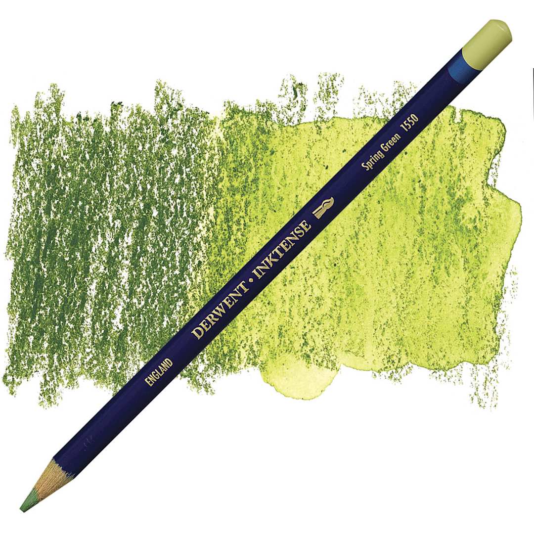 Open in modal - Derwent Inktense Pencil - Spring Green pencil and swatch