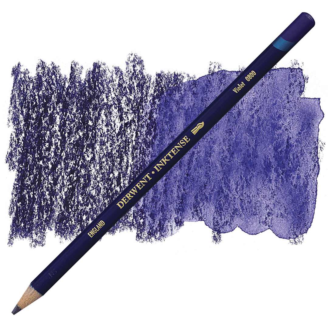Open in modal - Derwent Inktense Pencil - Violet pencil and swatch