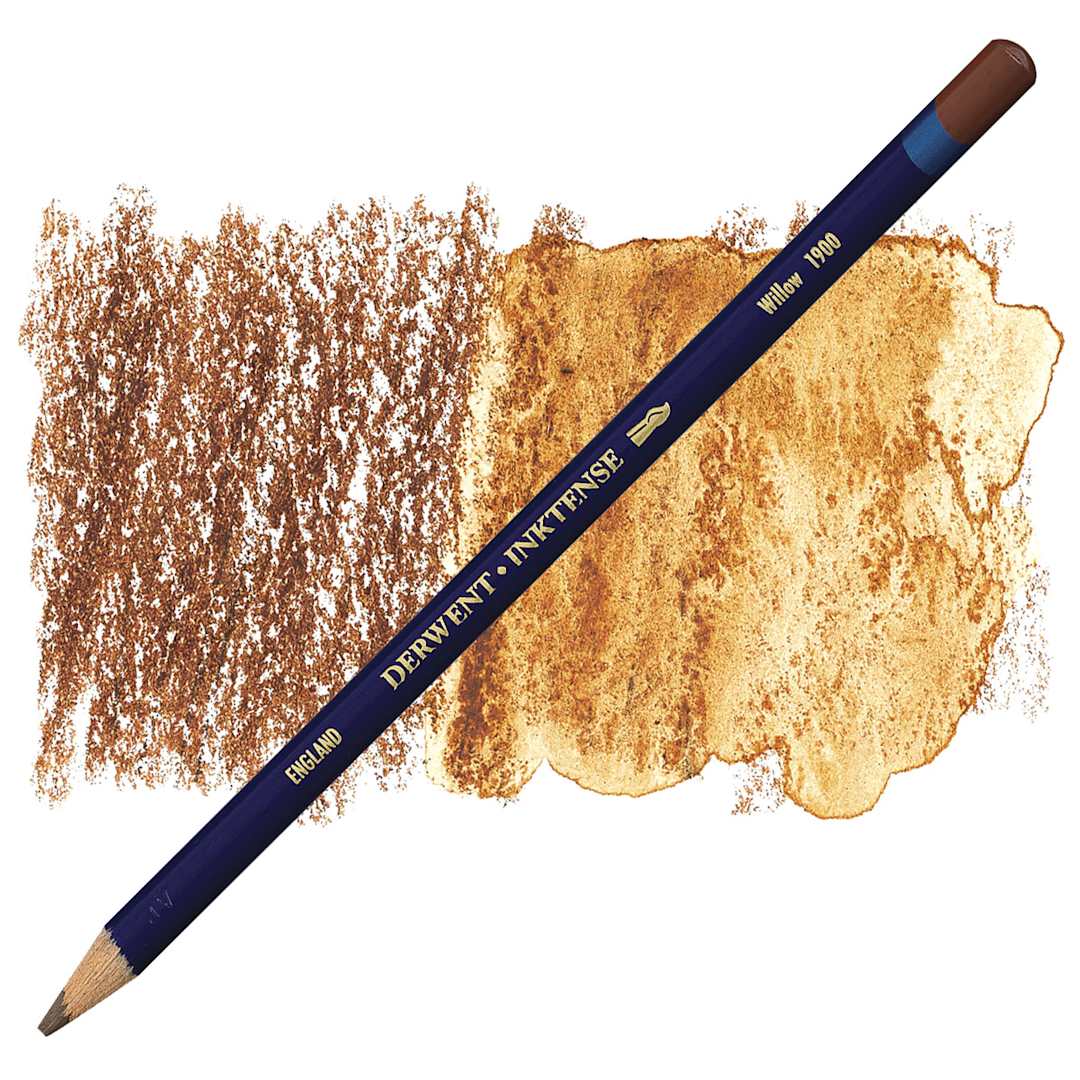 Open in modal - Derwent Inktense Pencil - Willow pencil and swatch