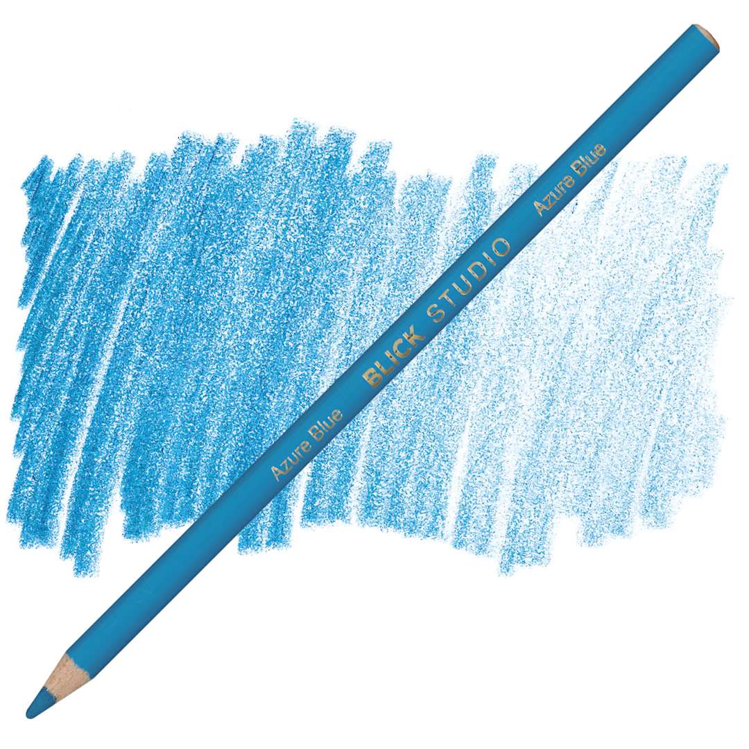 Open in modal - Blick Studio Artists' Colored Pencil - Azure Blue pencil and swatch