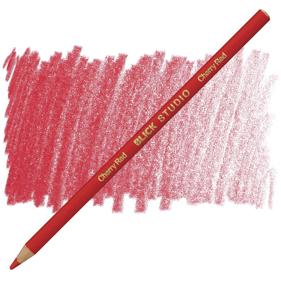 Open in modal - Blick Studio Artists' Colored Pencil - Cherry Red pencil and swatch