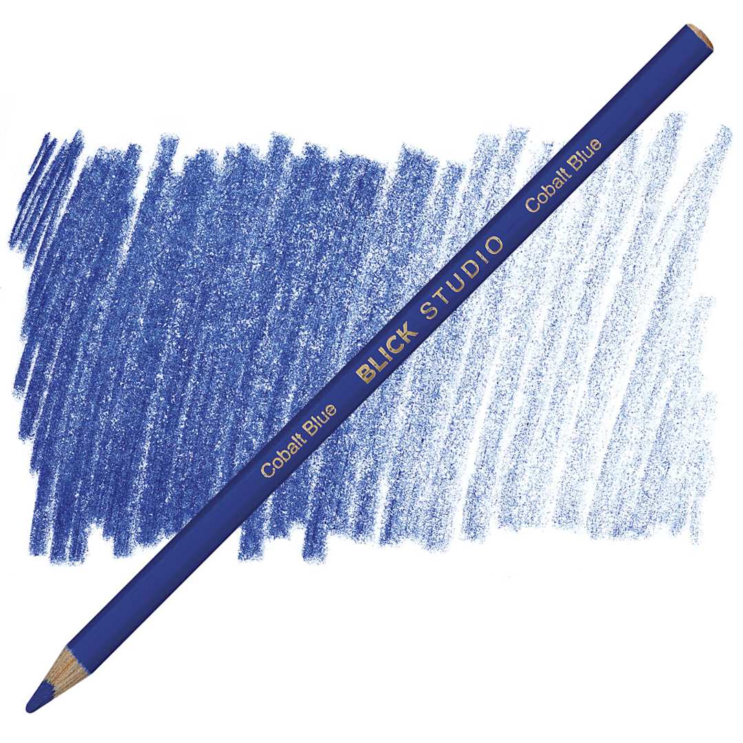 Open in modal - Blick Studio Artists' Colored Pencil - Cobalt Blue pencil and swatch