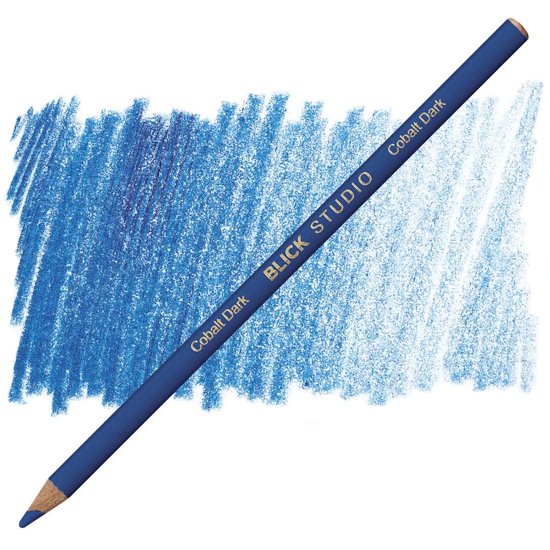 Open in modal - Blick Studio Artists' Colored Pencil - Cobalt Dark pencil and swatch