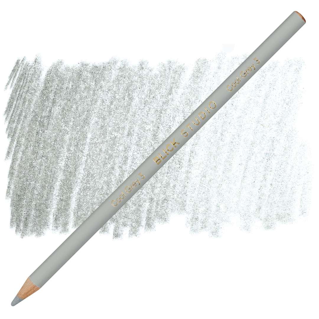 Open in modal - Blick Studio Artists' Colored Pencil - Cool Grey 3 pencil and swatch
