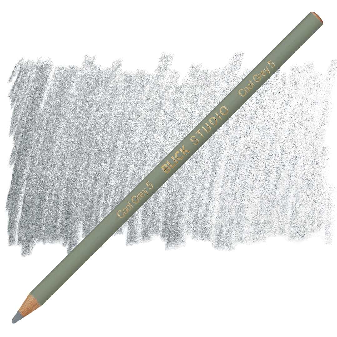 Open in modal - Blick Studio Artists' Colored Pencil - Cool Grey 5 pencil and swatch