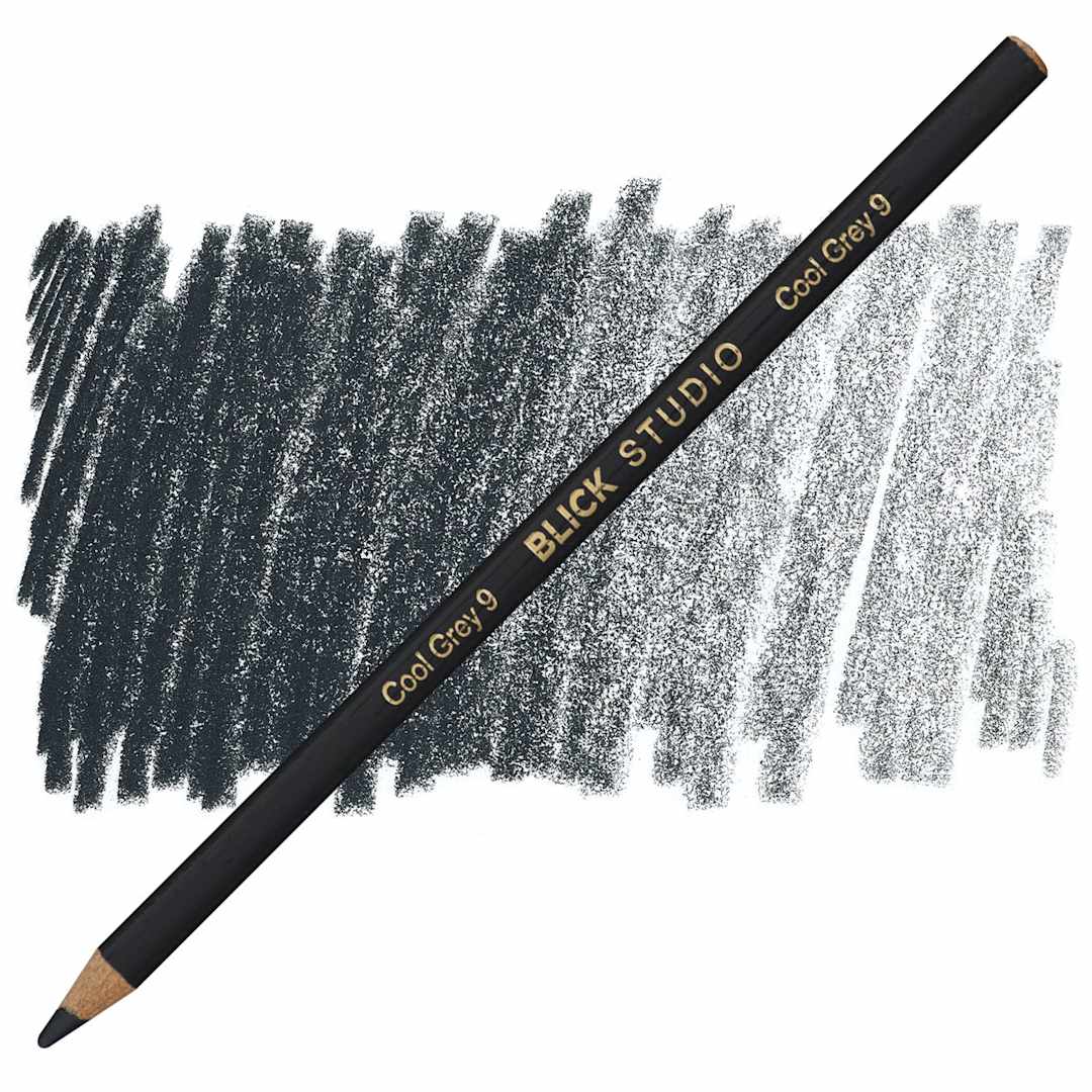 Open in modal - Blick Studio Artists' Colored Pencil - Cool Grey 9 pencil and swatch