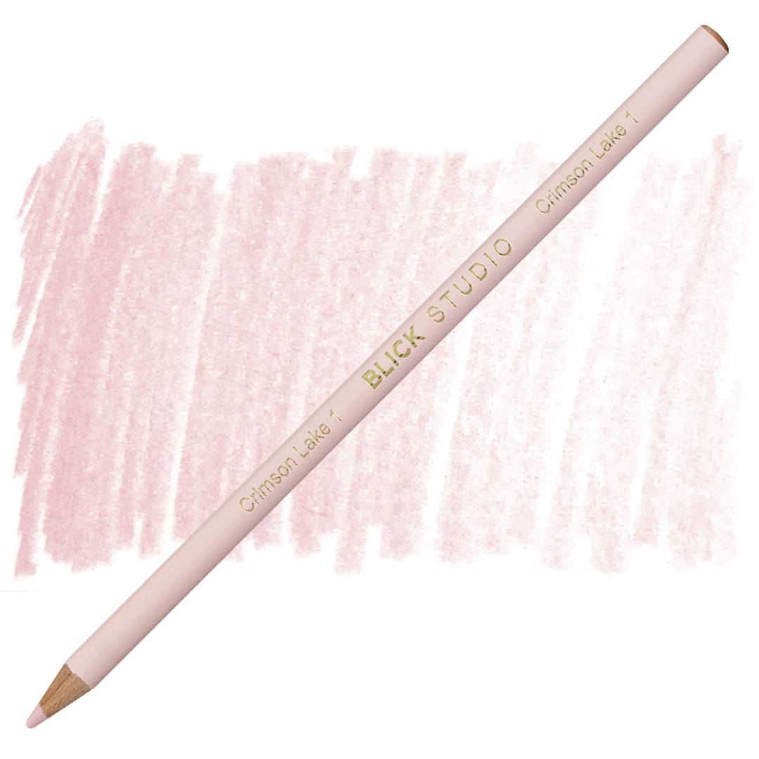 Open in modal - Blick Studio Artists' Colored Pencil - Crimson Lake 1 pencil and swatch