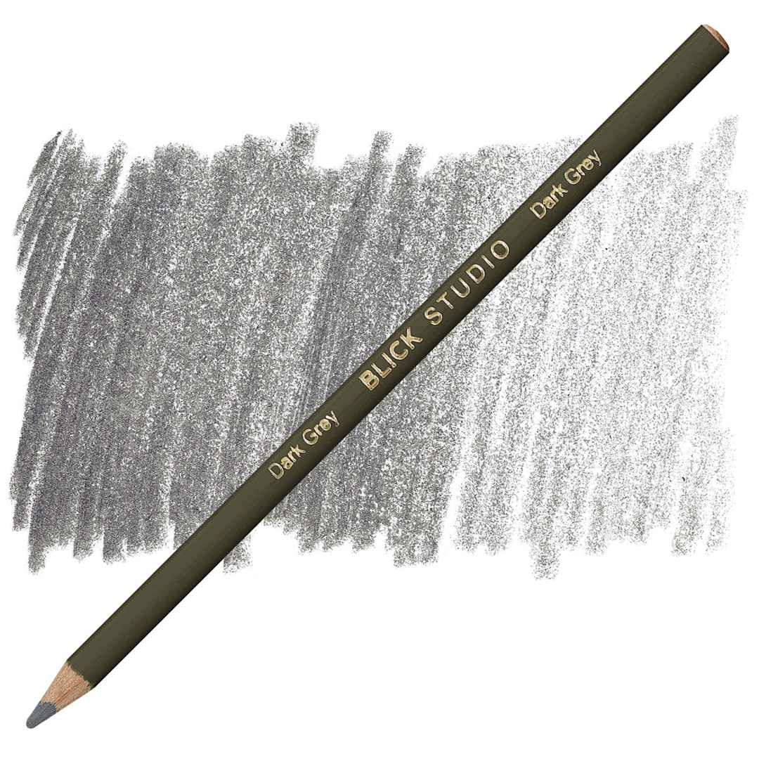 Open in modal - Blick Studio Artists' Colored Pencil - Dark Grey pencil and swatch