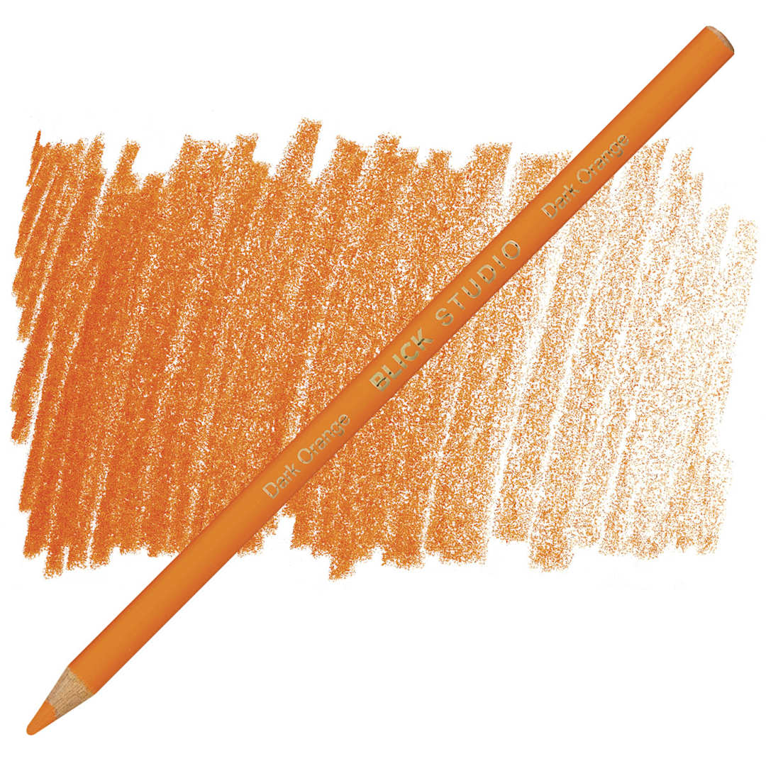 Open in modal - Blick Studio Artists' Colored Pencil - Dark Orange pencil and swatch