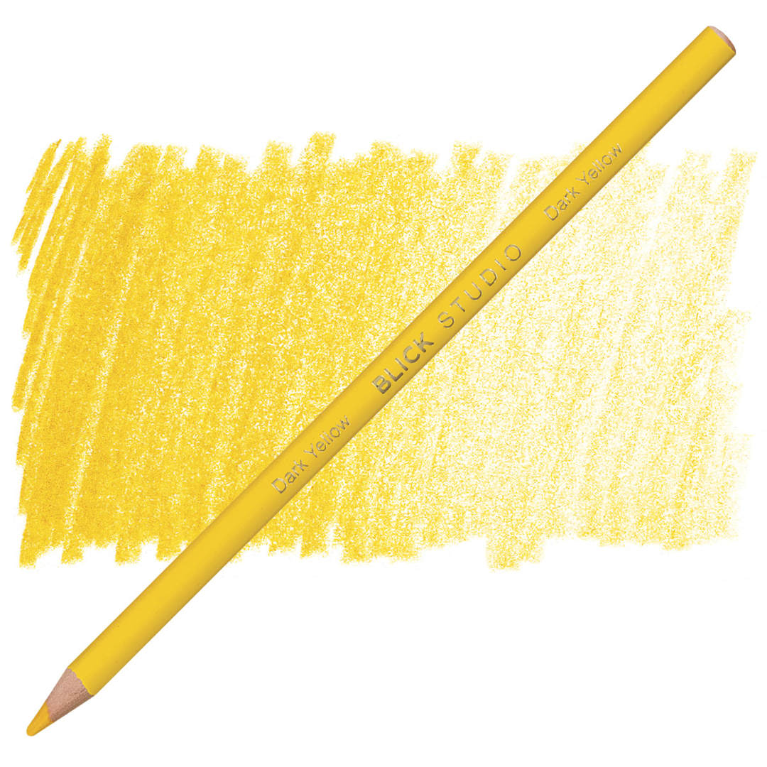 Open in modal - Blick Studio Artists' Colored Pencil - Dark Yellow pencil and swatch