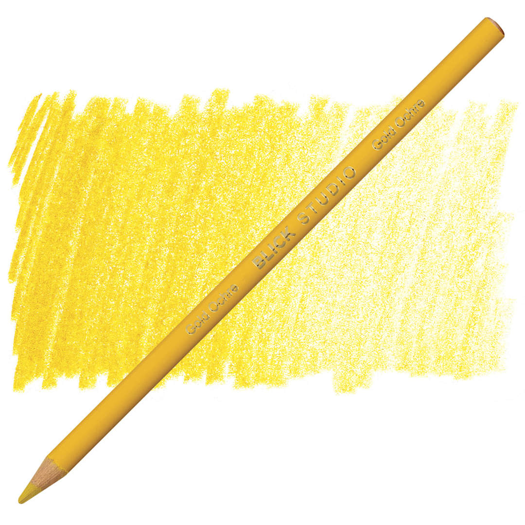 Open in modal - Blick Studio Artists' Colored Pencil - Gold Ochre pencil and swatch