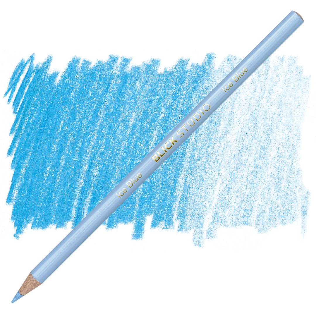 Open in modal - Blick Studio Artists' Colored Pencil - Ice Blue pencil and swatch