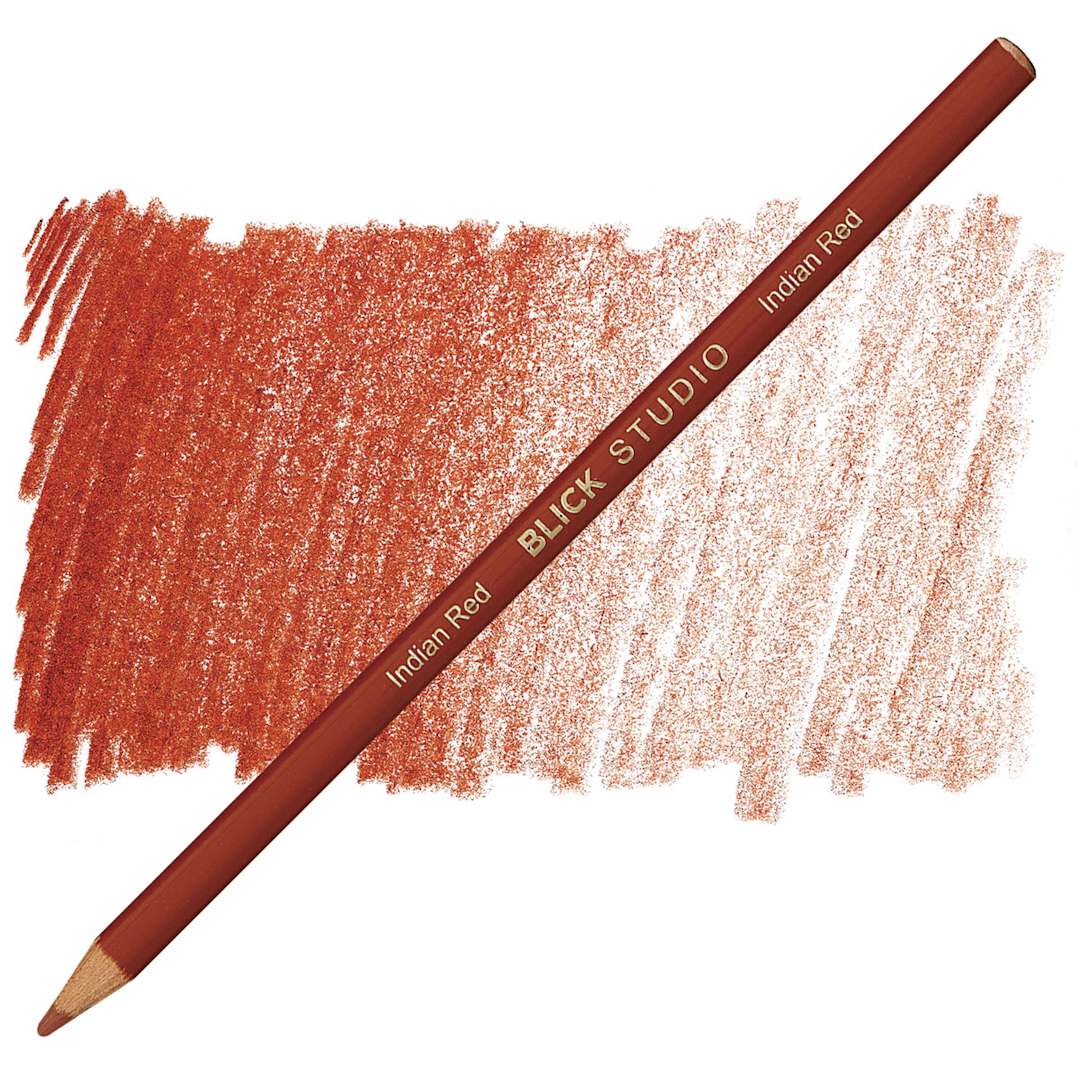 Open in modal - Blick Studio Artists' Colored Pencil - Earth Red pencil and swatch