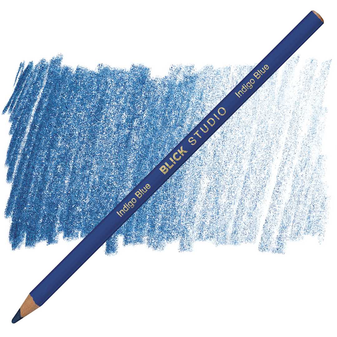 Open in modal - Blick Studio Artists' Colored Pencil - Indigo Blue pencil and swatch