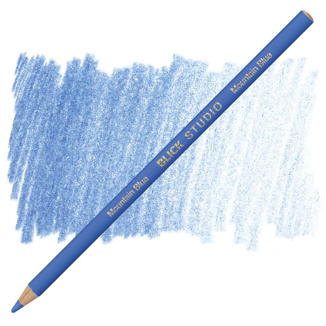 Open in modal - Blick Studio Artists' Colored Pencil - Mountain Blue pencil and swatch