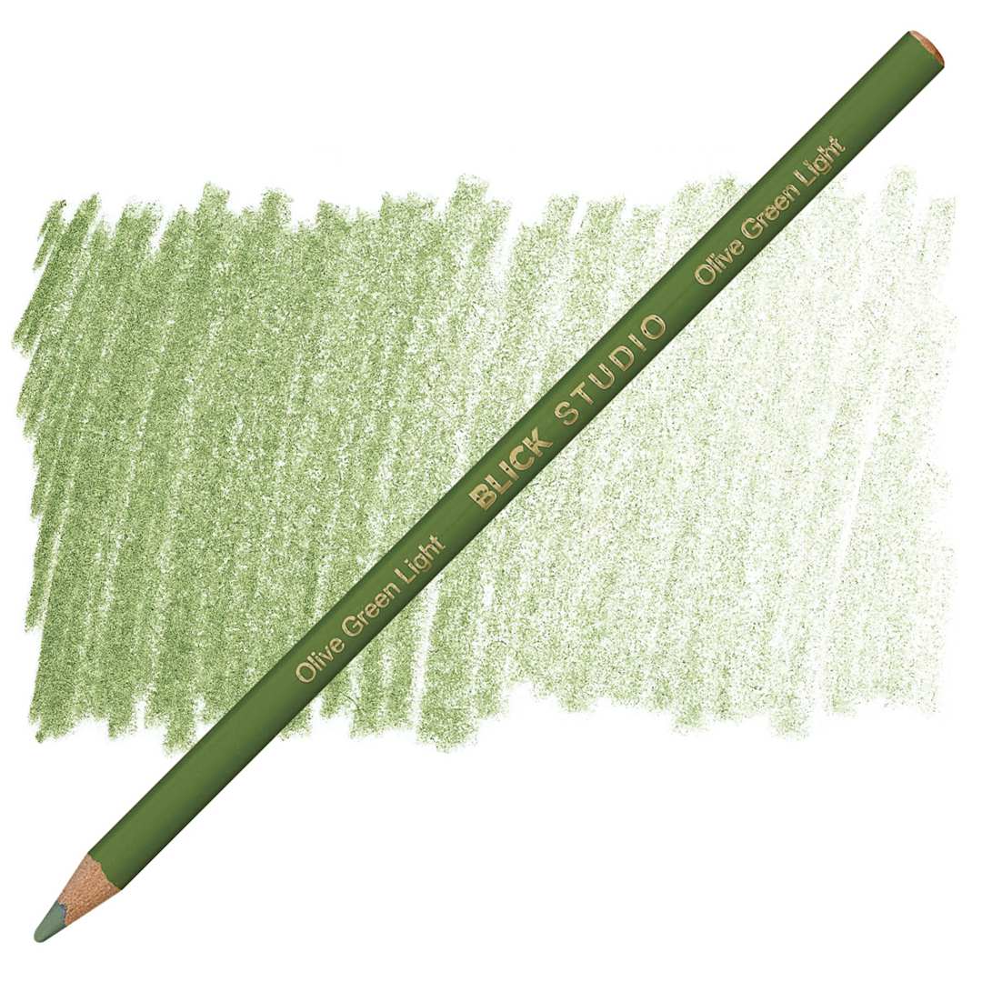 Open in modal - Blick Studio Artists' Colored Pencil - Olive Green Light pencil and swatch