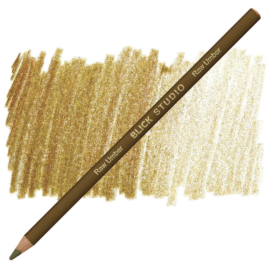 Open in modal - Blick Studio Artists' Colored Pencil - Raw Umber pencil and swatch